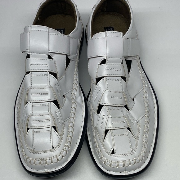 Stacy Adams Men's Biscayne Dress Moc Toe Slip On Sandals White 25025 10M. - Picture 2 of 6